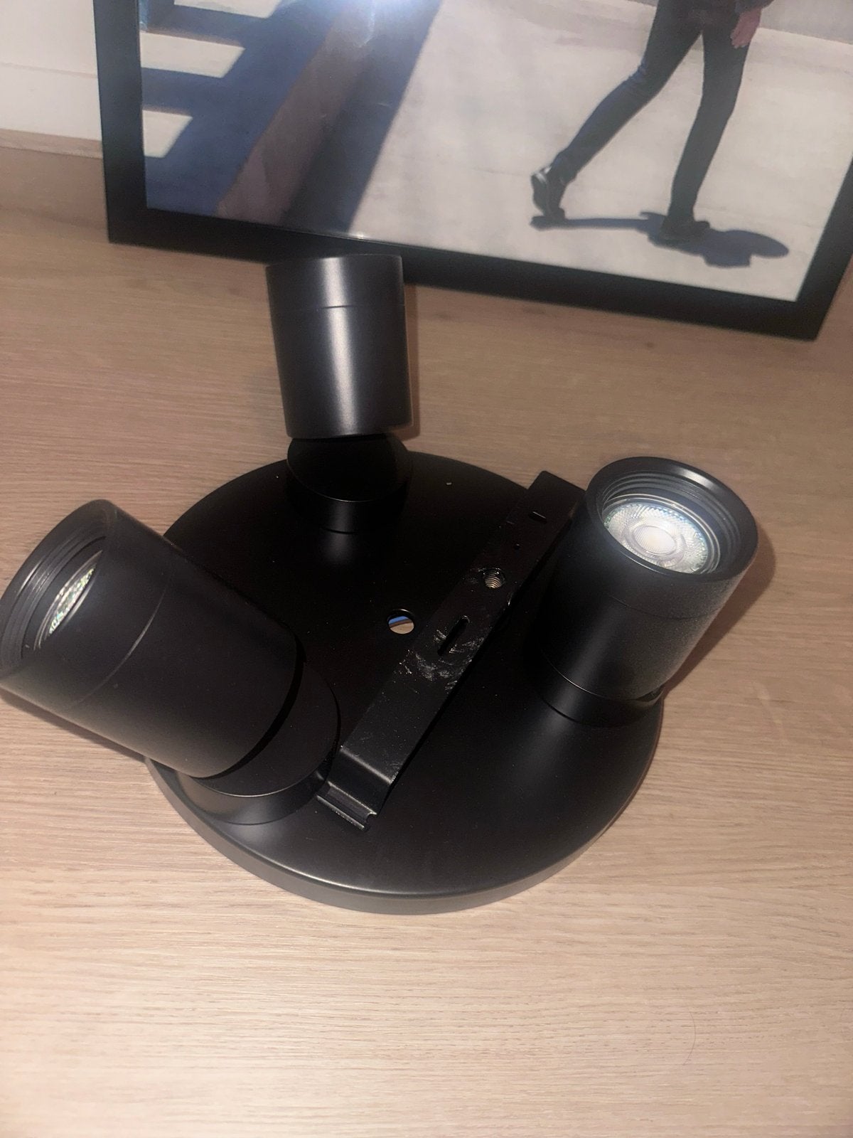 IKEA NYMANE Zwarte plafondspot met 3 wifi tradfri spots, Huis en Inrichting, Lampen | Spots, Ophalen, Gebruikt, GU10, LED