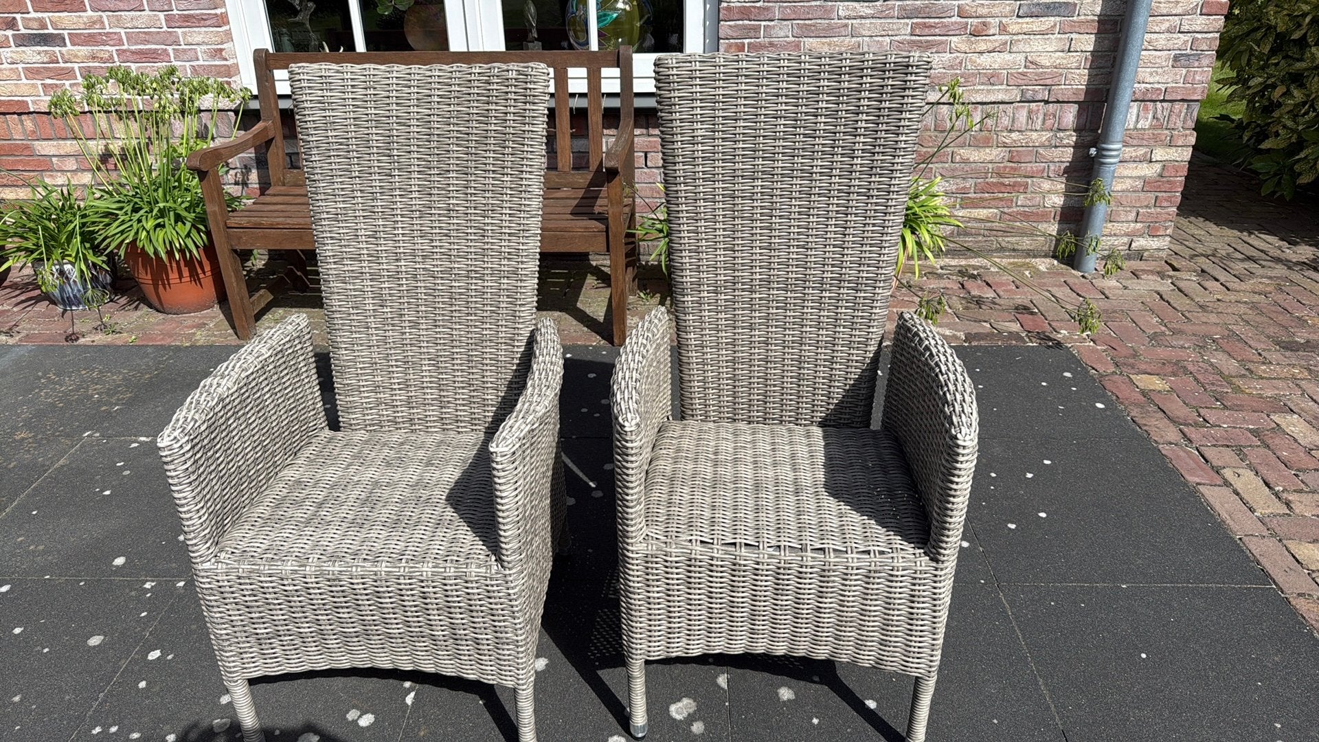 2 Tuinstoelen verstelbaar, Ophalen, Gebruikt, Kunststof, Verstelbaar