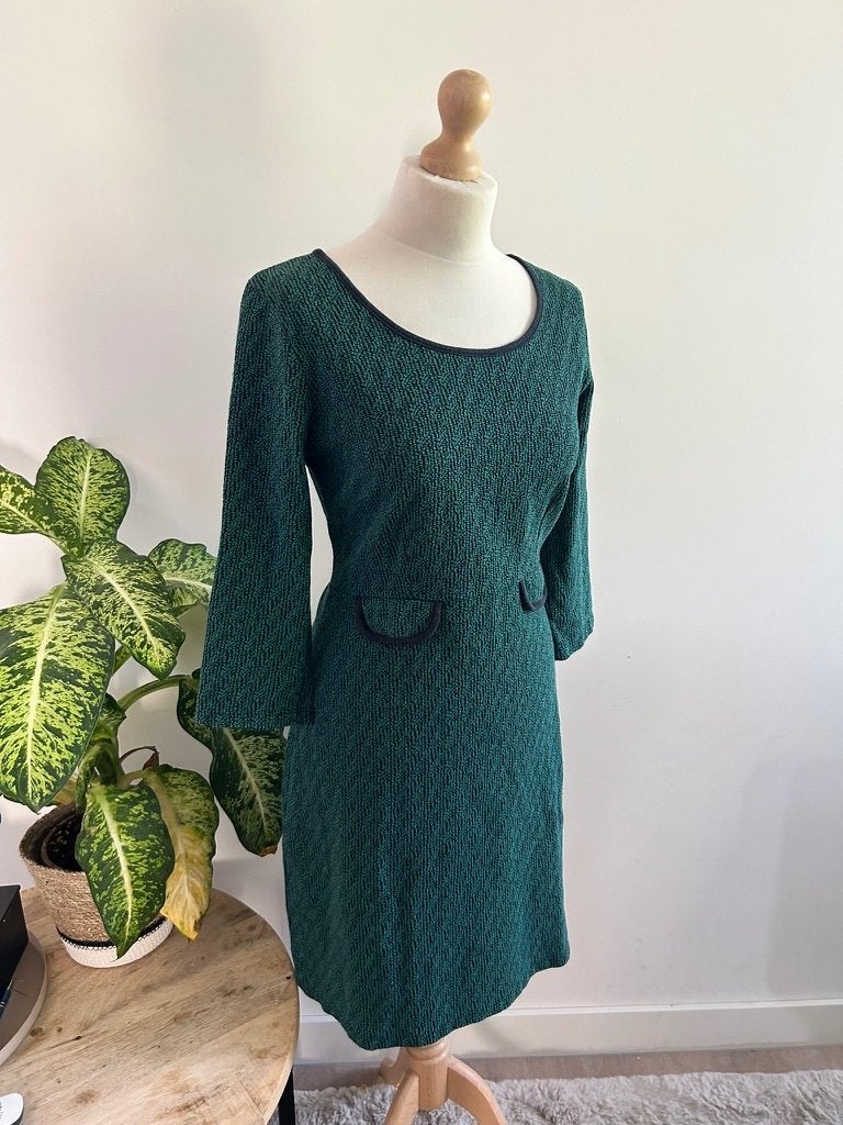 King Louie maat L groene retro najaar jurk 3466, Kleding | Dames, Maat 42/44 (L), Ophalen of Verzenden, Zo goed als nieuw, Knielengte