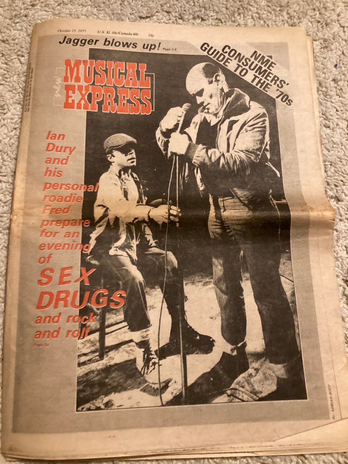 NME 1977 MICK JAGGER Ian Dury RAMONES, Ophalen of Verzenden, Gelezen, Muziek, Film of Tv