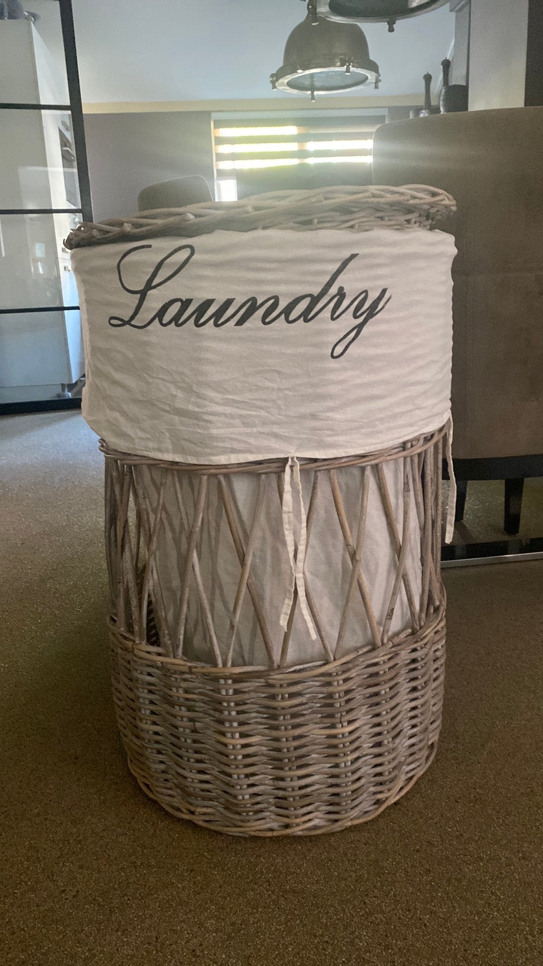 Zeer mooie grote wasmand van Rofra Home!!, Huis en Inrichting, Woonaccessoires | Schalen en Manden, Ophalen, Mand, Rond, Nieuw
