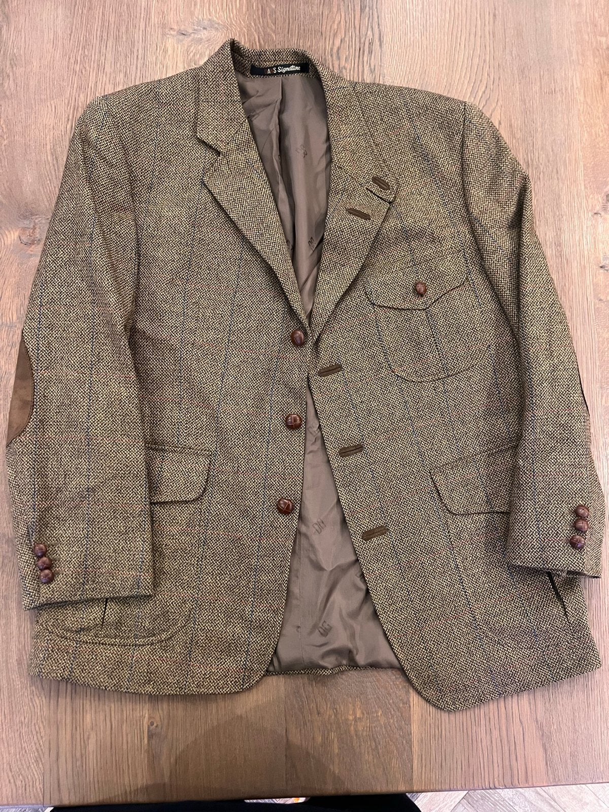 Daks Signature Tweed Jasje met Elleboogstukken 52/54 (L)., Ophalen of Verzenden, Zo goed als nieuw, Maat 52/54 (L), Bruin
