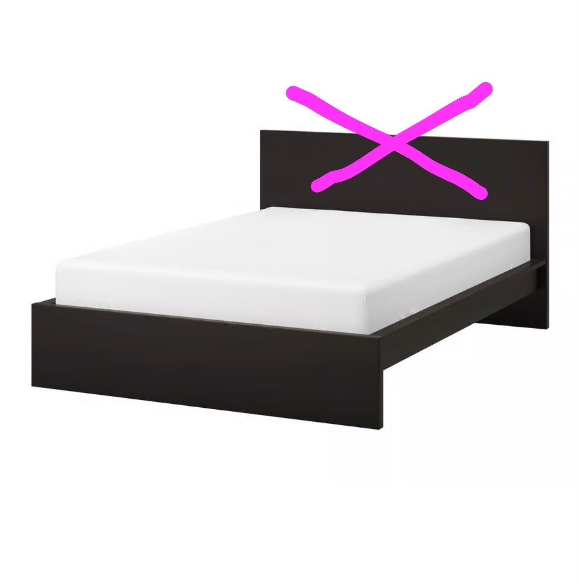 IKEA Malm bedframe zwart 160 cm x 200 cm (zonder hoofdeinde), Ophalen, Gebruikt, Zwart, Tweepersoons