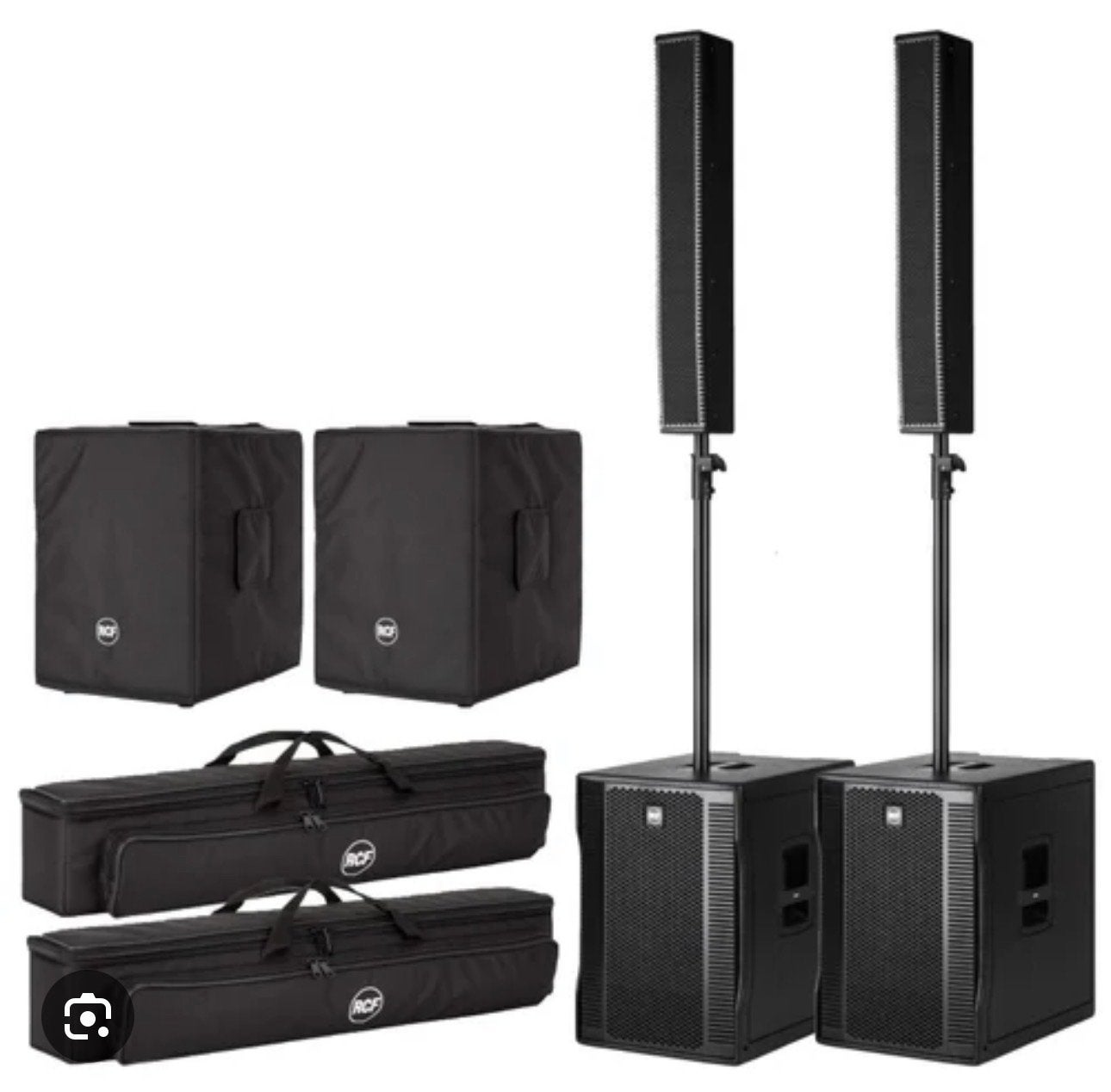 RCF EVOX 12 PA-systeem inclusief hoezen, Gebruikt, Inclusief kabels, Party speaker, Ophalen