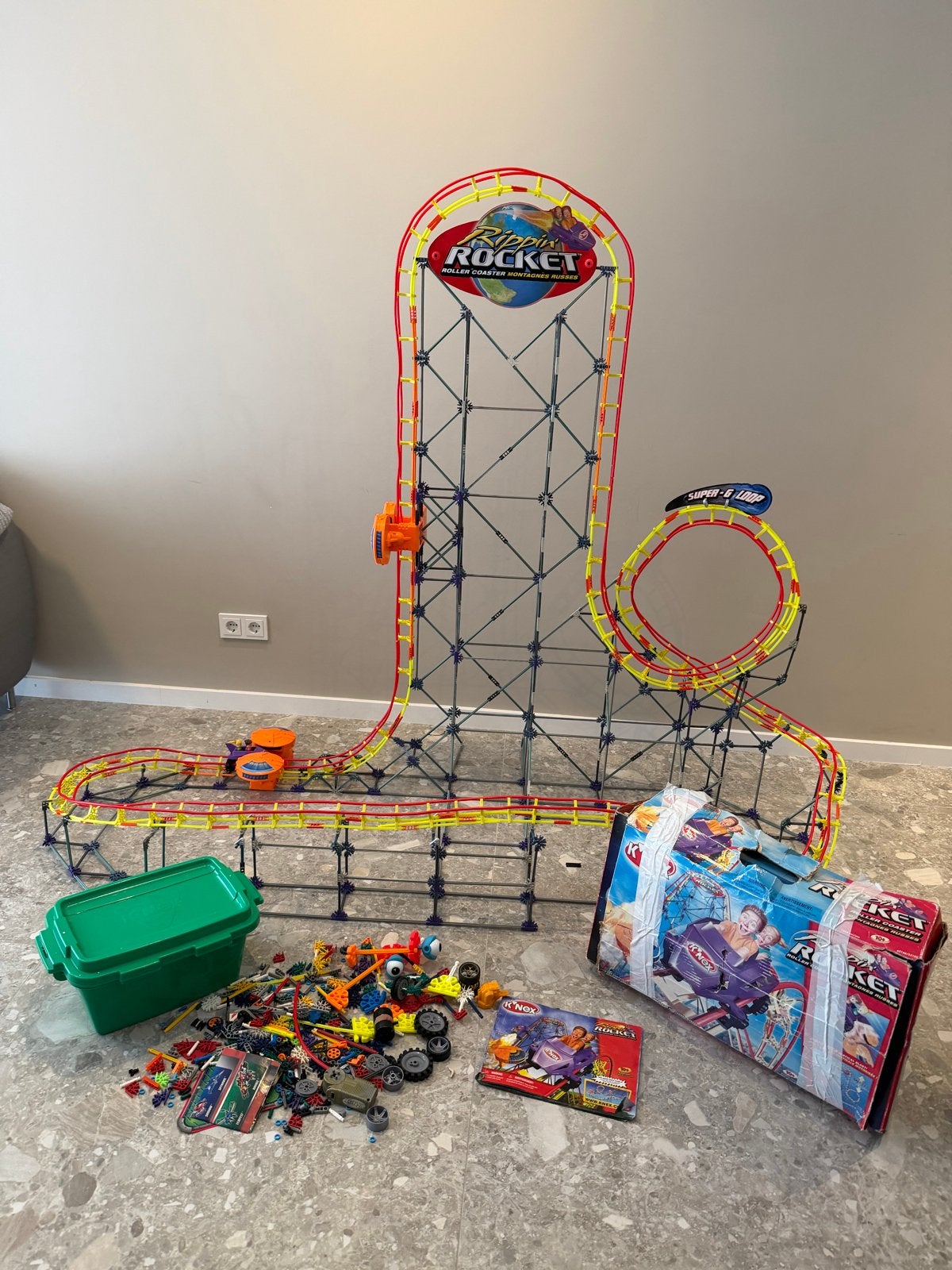 K'nex Ripping Rocket Achtbaan met werkende motor, Ophalen of Verzenden, Gebruikt, K'nex