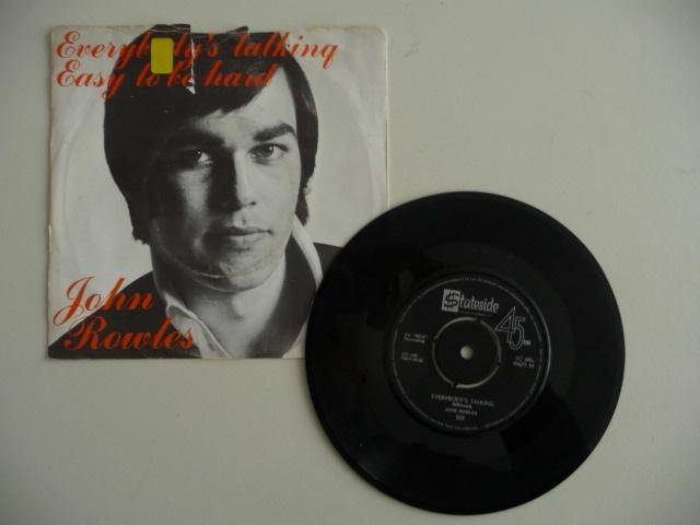 single JOHN ROWLES -EVERYBODY'S TALKING- STATESIDE REC. 1969, Cd's en Dvd's, Gebruikt, 7 inch, Single, Ophalen of Verzenden