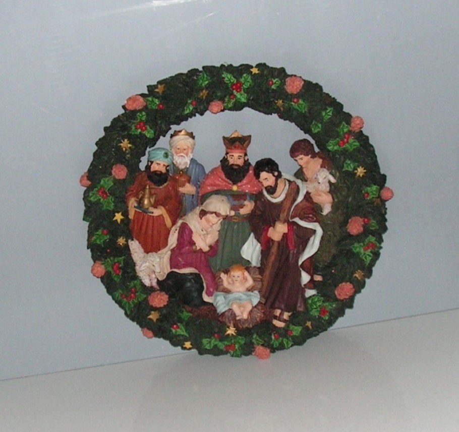 Kerstkrans met Kerststal, Gebruikt, ., Ophalen of Verzenden, .
