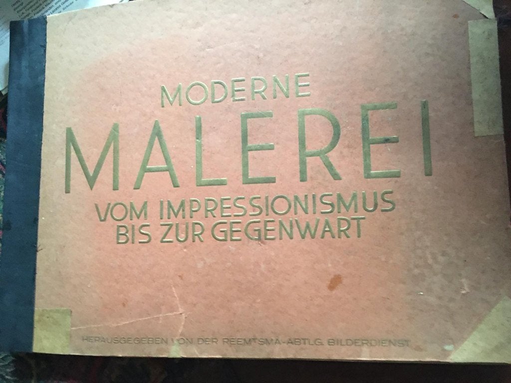 150 Afbeeldingen in album Moderne Malerei., Ophalen of Verzenden, Gebruikt