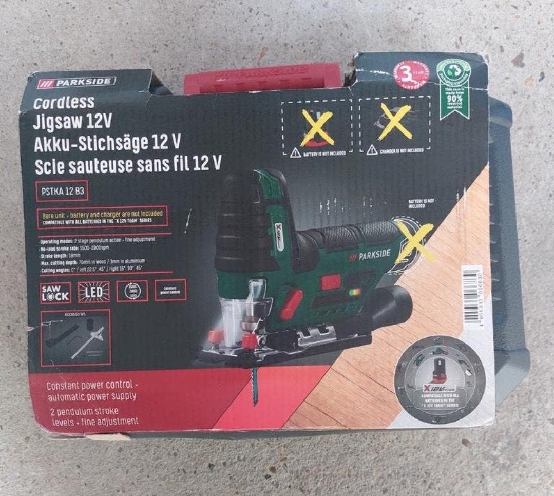 Parkside Accu Decoupeerzaag 12V PSTKA 12 B3 - Nieuw in doos, Ophalen, Nieuw, Parkside, Minder dan 600 watt