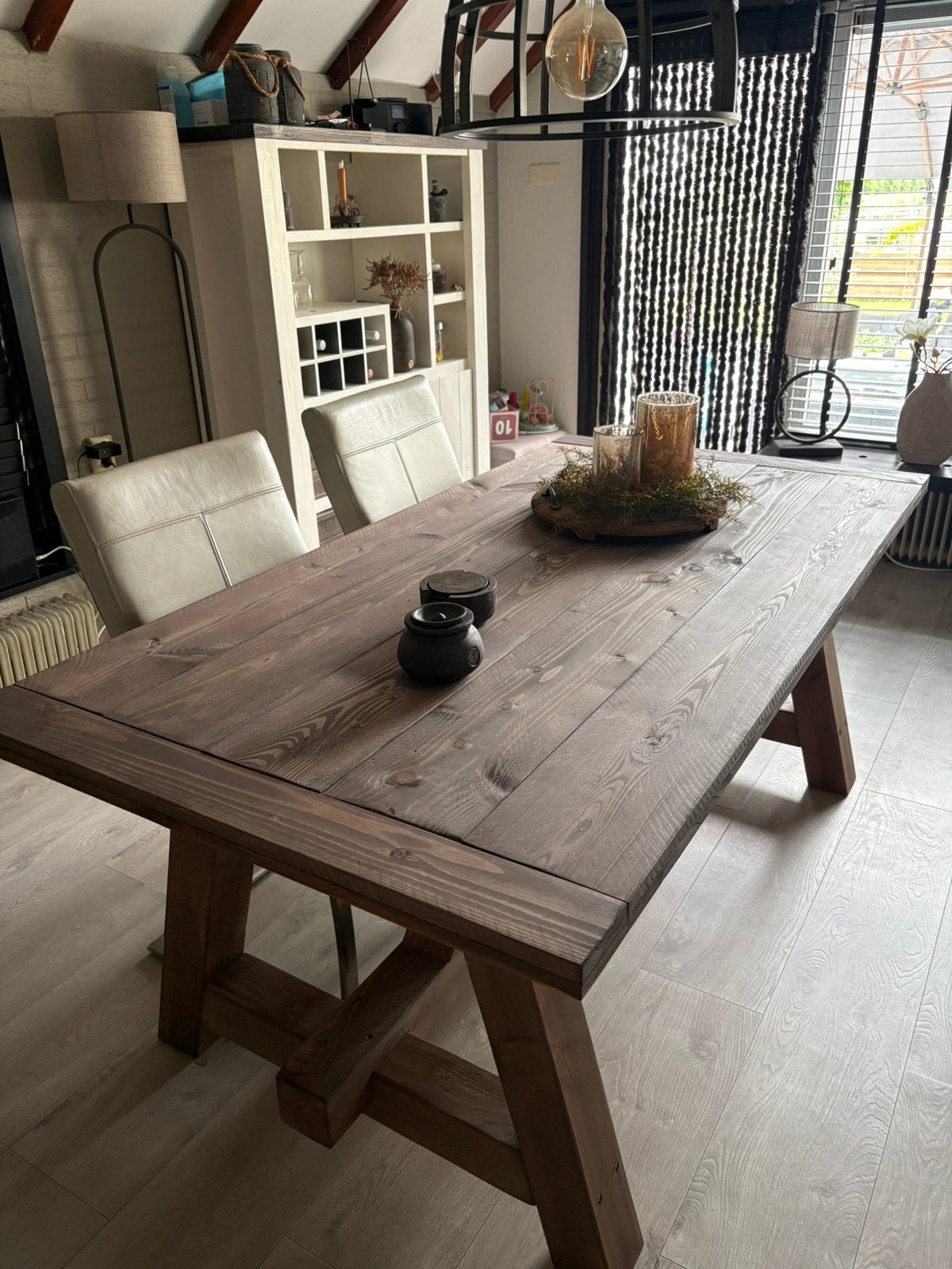 Kloostertafel, Ophalen of Verzenden, Zo goed als nieuw, Rechthoekig, 200 cm of meer