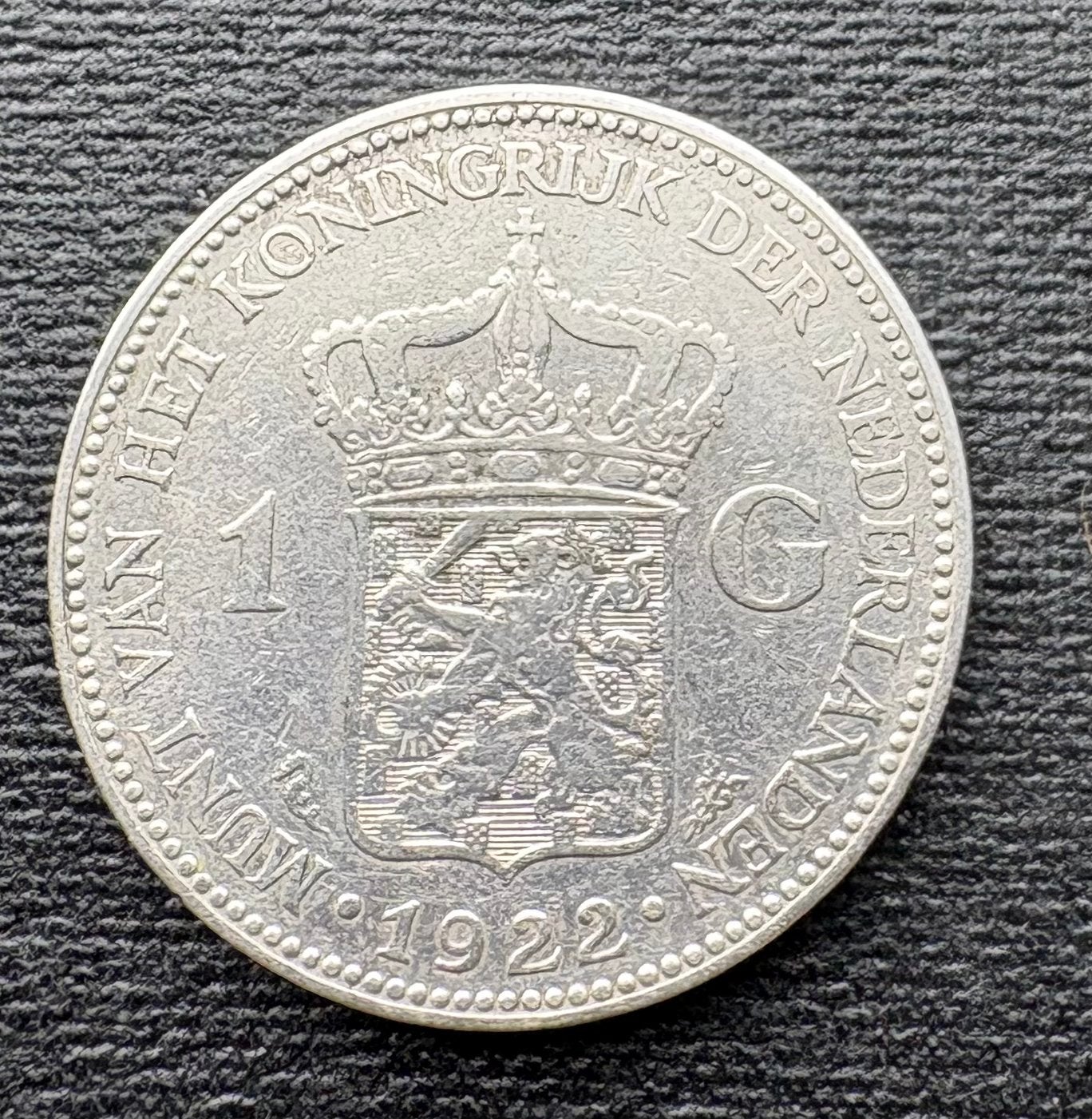 1 Gulden 1922 Koningin Wilhelmina Zilveren Munt, 1 gulden, Zilver, Ophalen of Verzenden, Koningin Wilhelmina