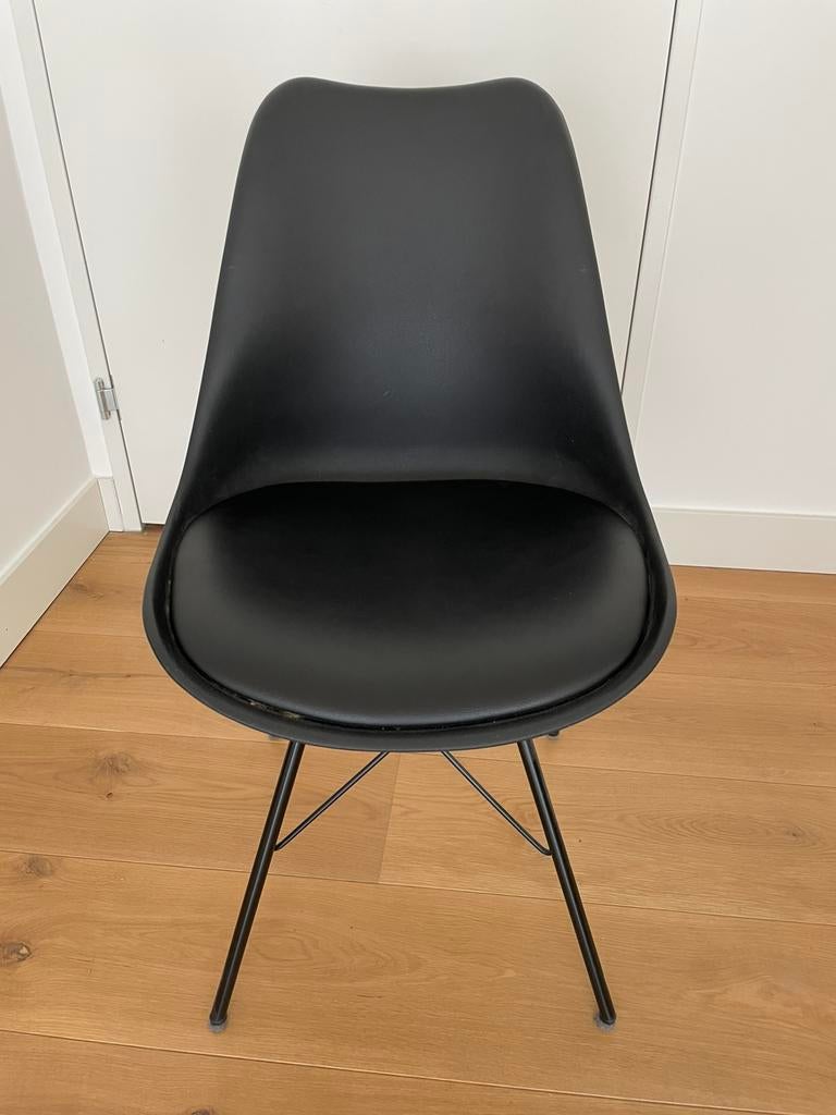 Zwarte kuipstoel (4x) van Wehkamp Home, Huis en Inrichting, Stoelen, Ophalen, Gebruikt, Zwart, Overige materialen