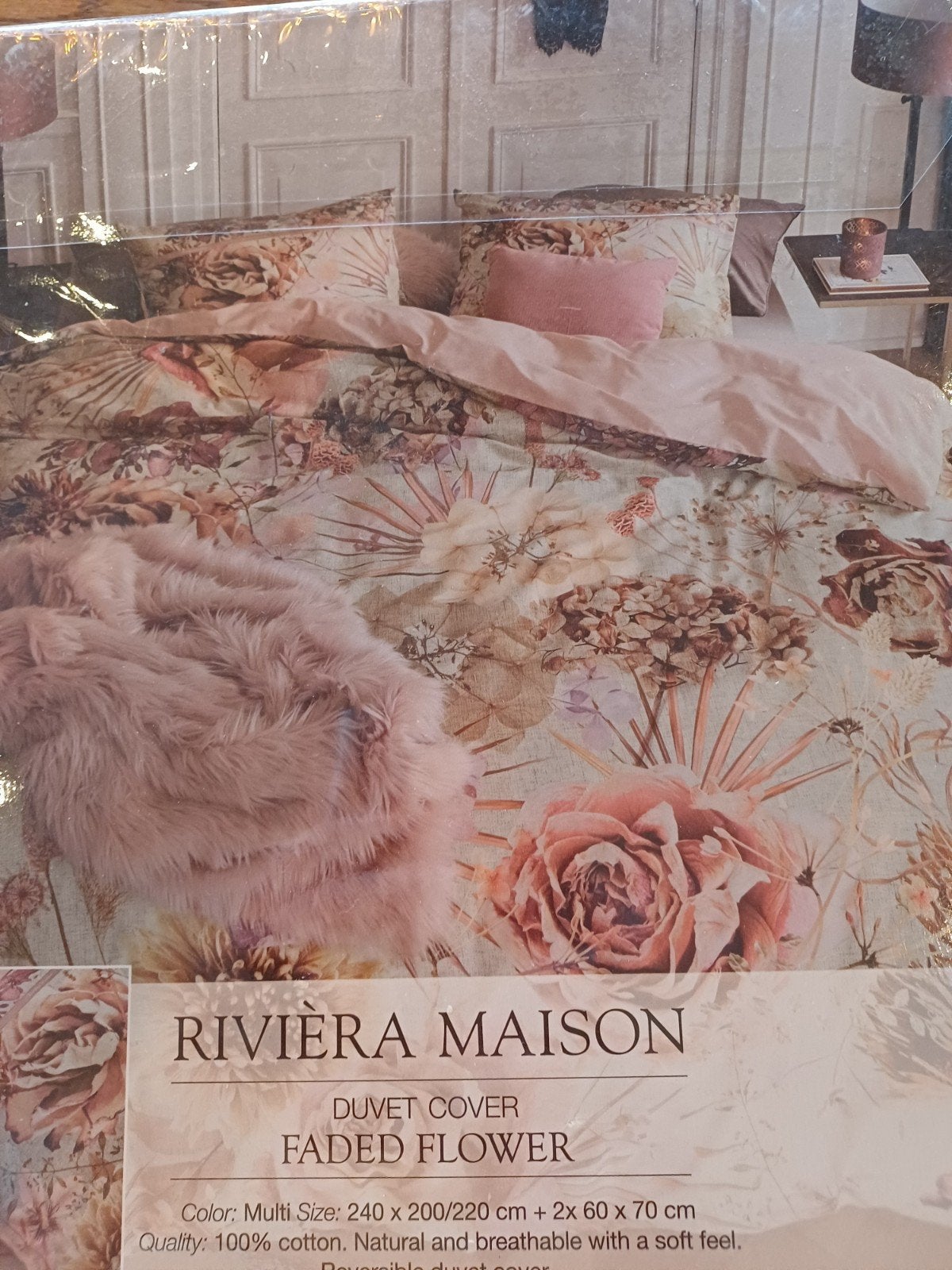Riviera Maison Faded Flower Duet Dekbedovertrek Nieuw, Ademend, Dekbedovertrek, Katoen, Nieuw