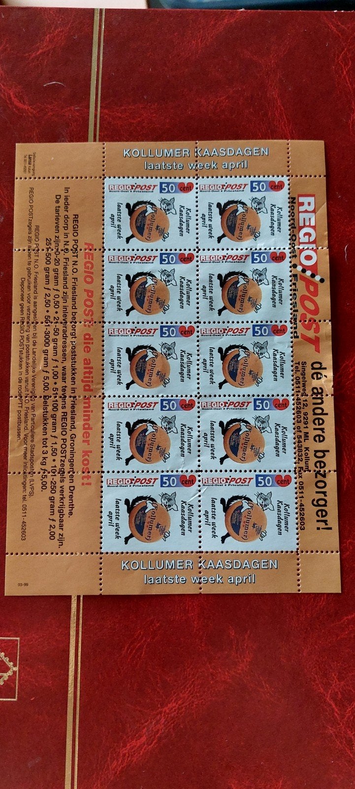 Regiopost kaasdagen, Ophalen of Verzenden, Na 1940, Postfris