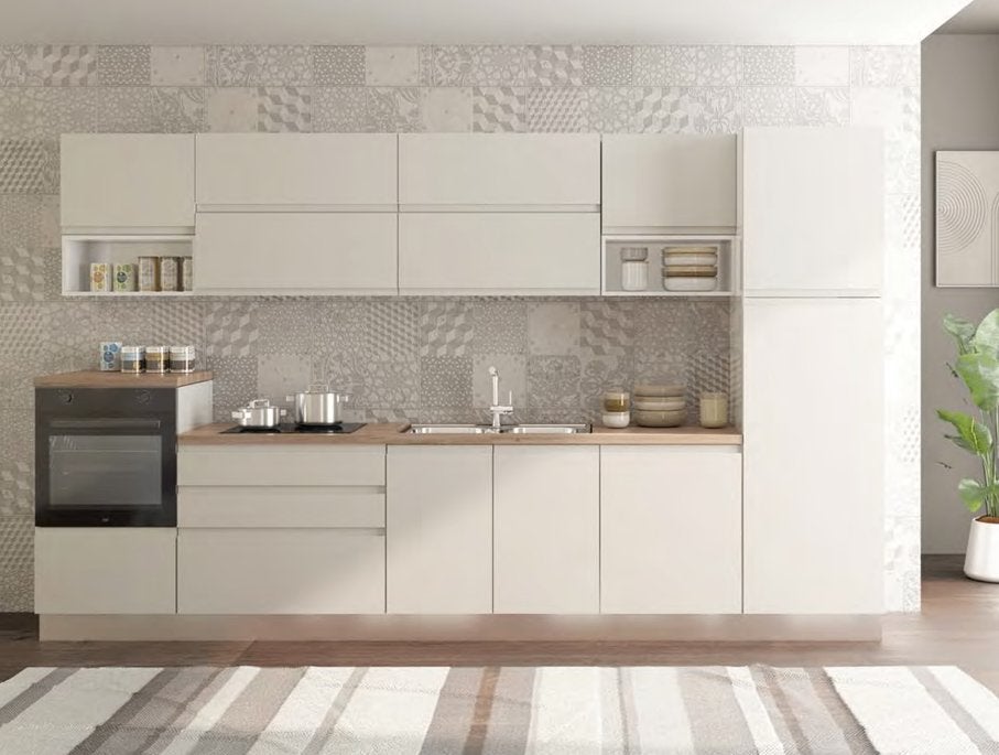 Keuken Detroit, Overige materialen, Wit, Nieuw, Enkelwandige keuken