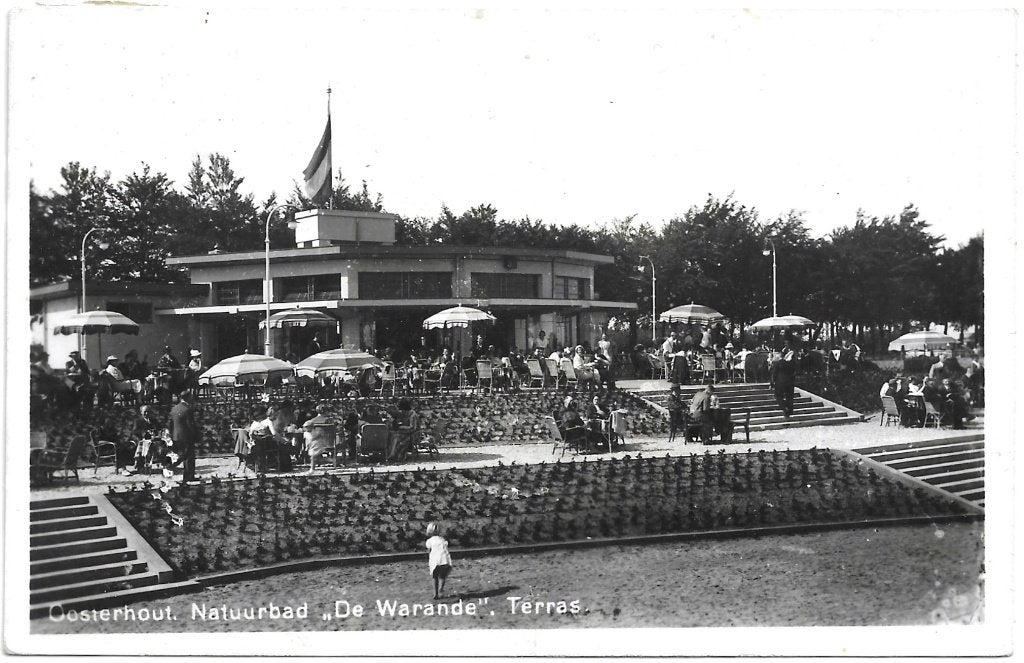 AK Oosterhout - Natuurbad "De Waranda", Terras, Ophalen of Verzenden, 1940 tot 1960, Gelopen, Noord-Brabant