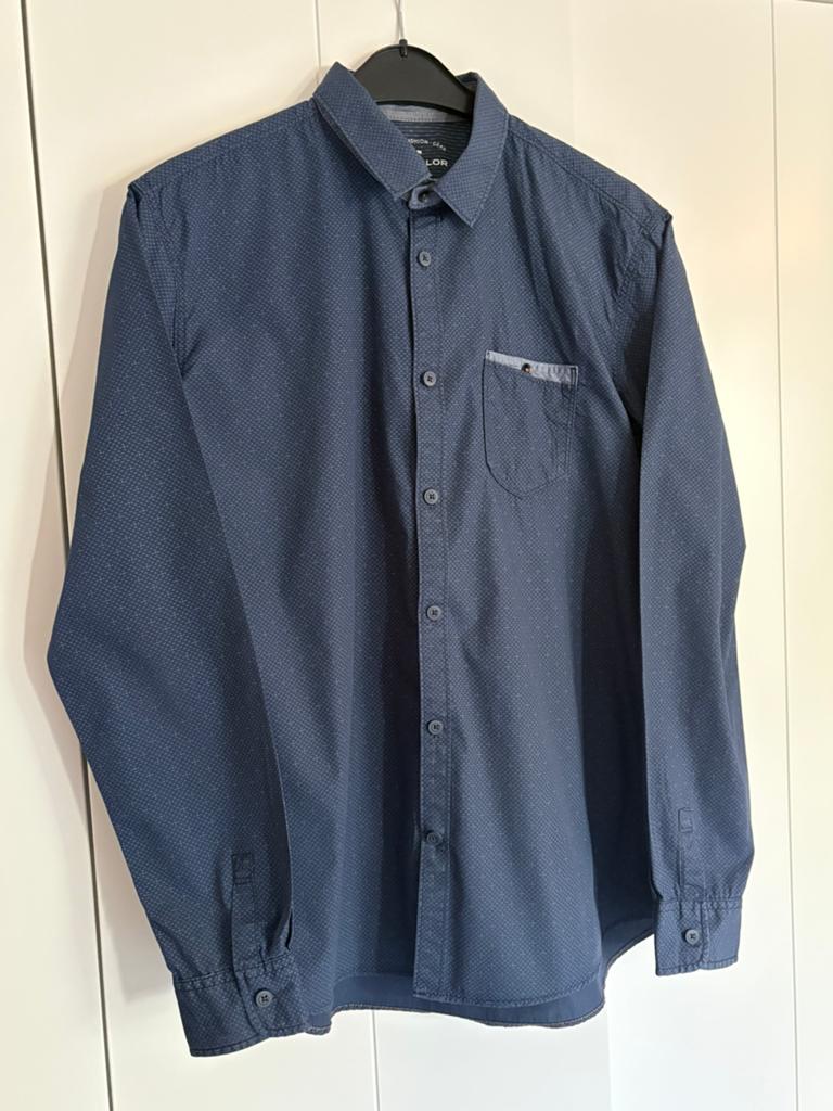 Tom Tailor blouse donkerblauw - maat L, Ophalen of Verzenden, Zo goed als nieuw, Blauw, Halswijdte 41/42 (L)