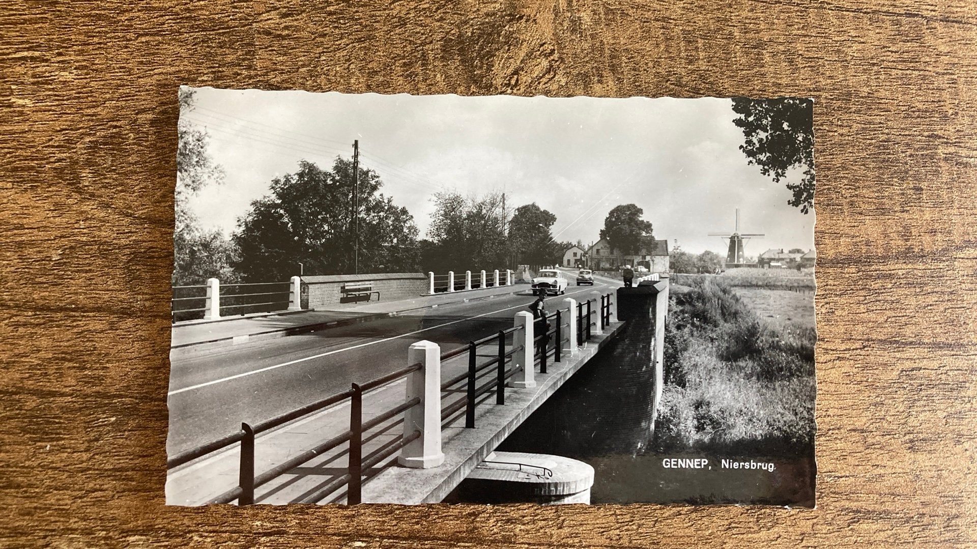 Oude ansichtkaart Gennep Niersbrug, Ophalen of Verzenden, 1940 tot 1960, Ongelopen, Limburg