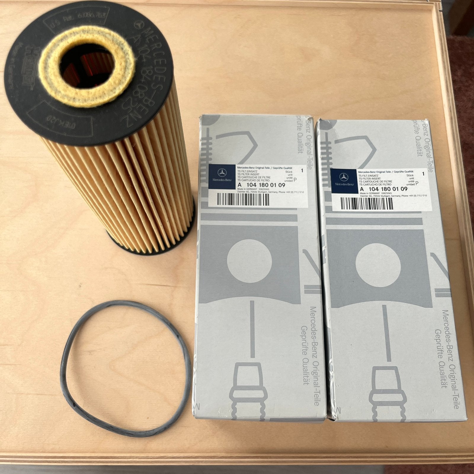 2x motoroliefilter orig. Mercedes-Benz A104 180 01 09, Ophalen of Verzenden, Nieuw, Mercedes-Benz