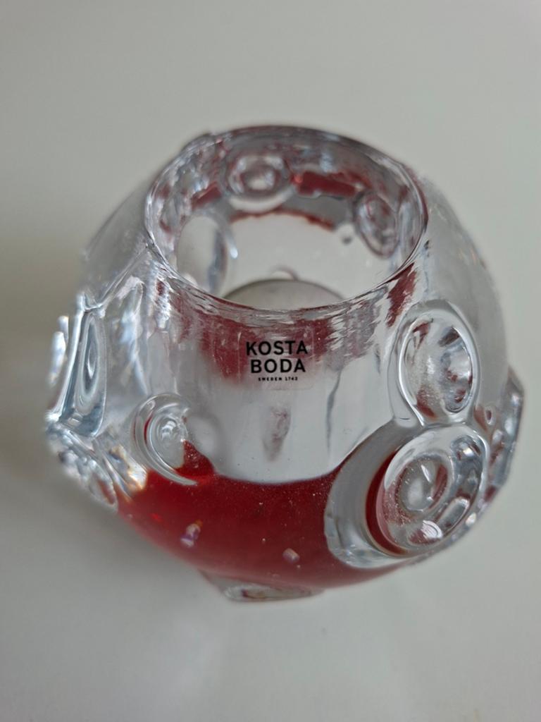 Kosta Boda glazen theelichthouder met bubbels, Huis en Inrichting, Woonaccessoires | Kandelaars en Kaarsen, Overige materialen