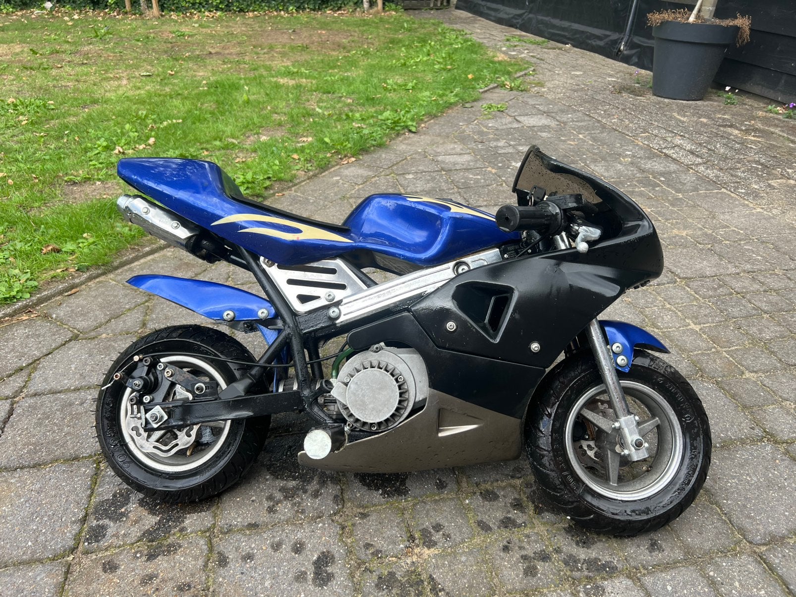 Nitro Motors 49cc Minibike Blauw – Opknapper / Loopt Niet, Fietsen en Brommers, Minibikes, Midibikes en Pitbikes, Ophalen, Gebruikt