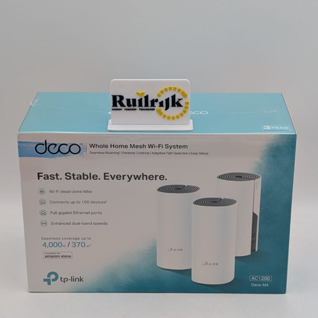 Tp-Link AC1200 Deco M4 WiFi Mesh Systeem 3 pack - Nieuw, Computers en Software, Netwerk switches, Ruilrijk, Nieuw, Info@ruilrijk.nl