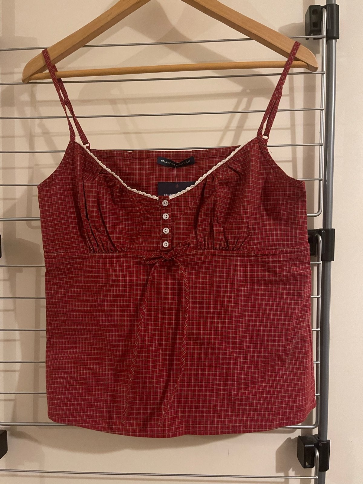 Brandy Melville rood geruit topje met spaghettibandjes, Kleding | Dames, Nieuw, Ophalen of Verzenden, Rood, Maat 36 (S)