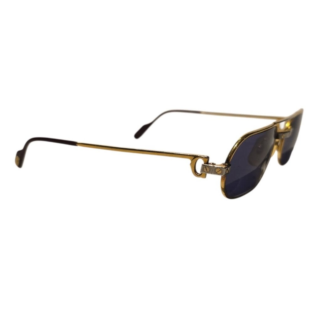 Cartier Santos Bril Metallo Dorato Vintage Goud Nette Staat, Cartier, Gebruikt, Support@cartier.com, 13 Rue de la Paix, 75002 Paris
France