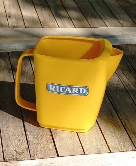Vintage Ricard waterkan - Geel plastic, Vintage, Gebruikt, Kunststof, Ophalen of Verzenden