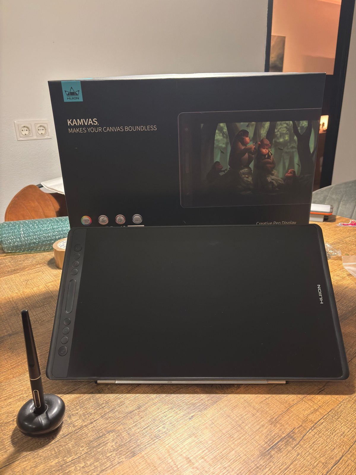 Huion Kamvas Pro 16 Premium Tekentablet, Computers en Software, Ophalen of Verzenden, Multi-touch, Zo goed als nieuw, Bedraad