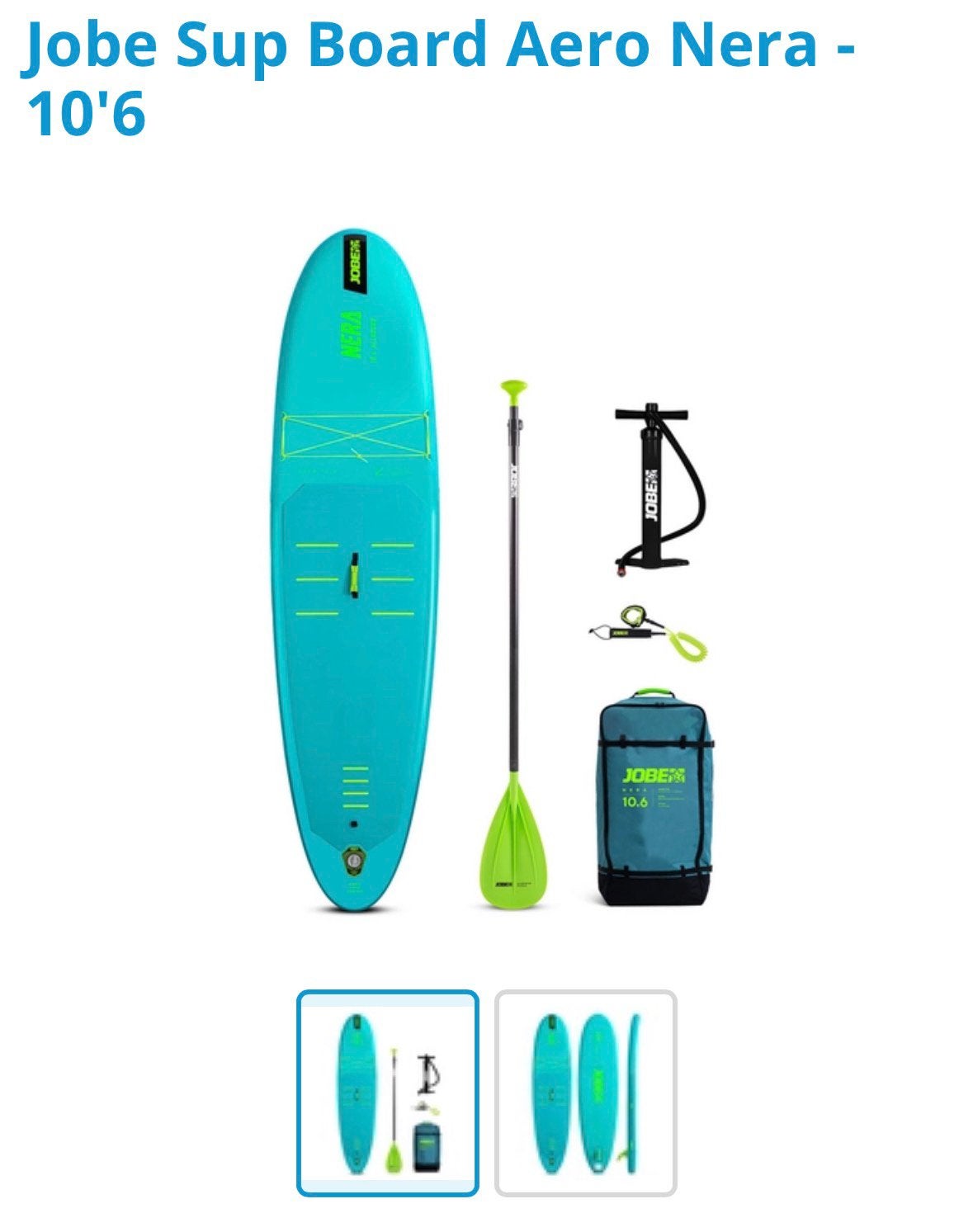 Jobe Aero Nera SUP Lite Board 10.6 Pakket