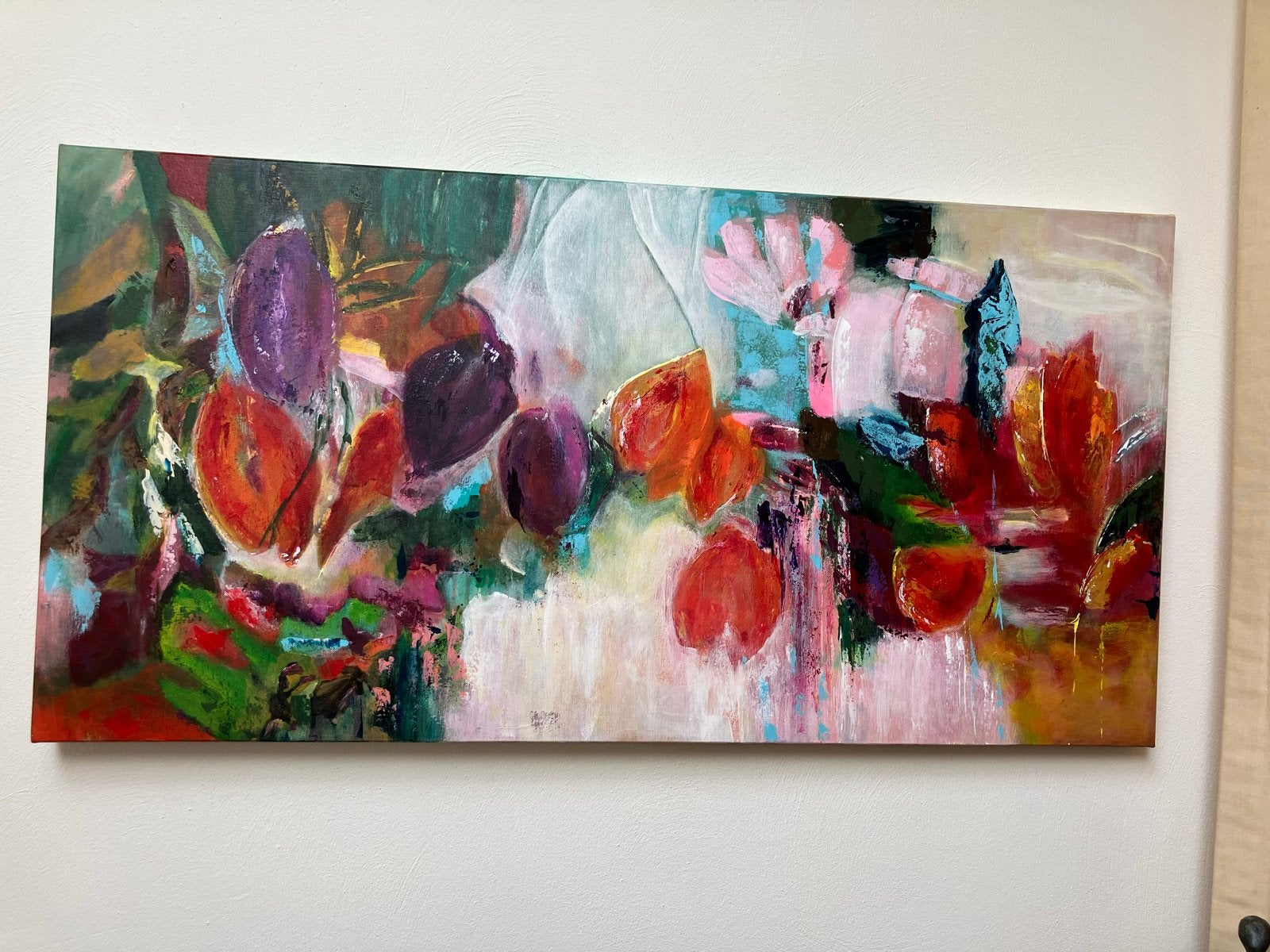 Abstract Acrylschilderij op Linnen Doek, Ophalen of Verzenden