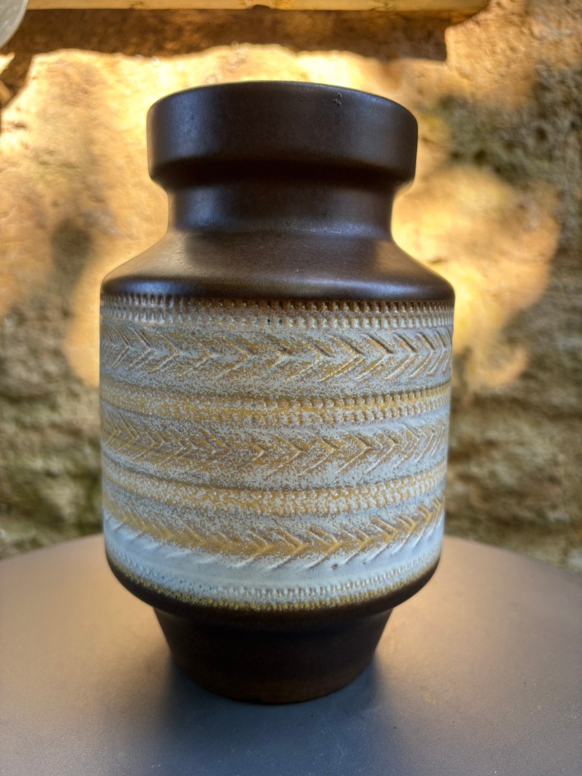 West-Germany ‘klinker’ vaas Dümler Breiden keramiek 20 cm, Ophalen of Verzenden