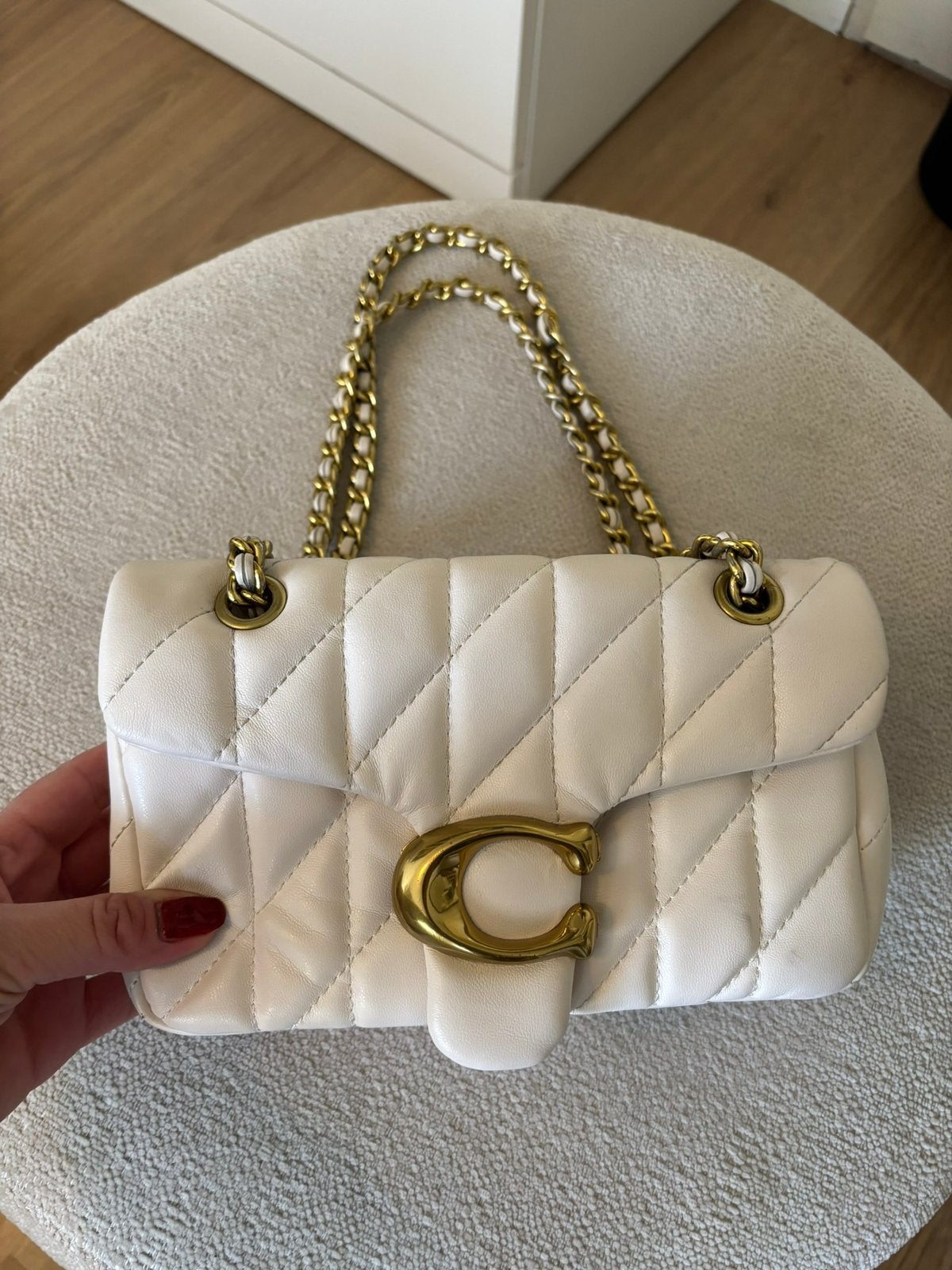 Coach tas tabby crème zgan, Ophalen of Verzenden, Zo goed als nieuw, Beige, Schoudertasje