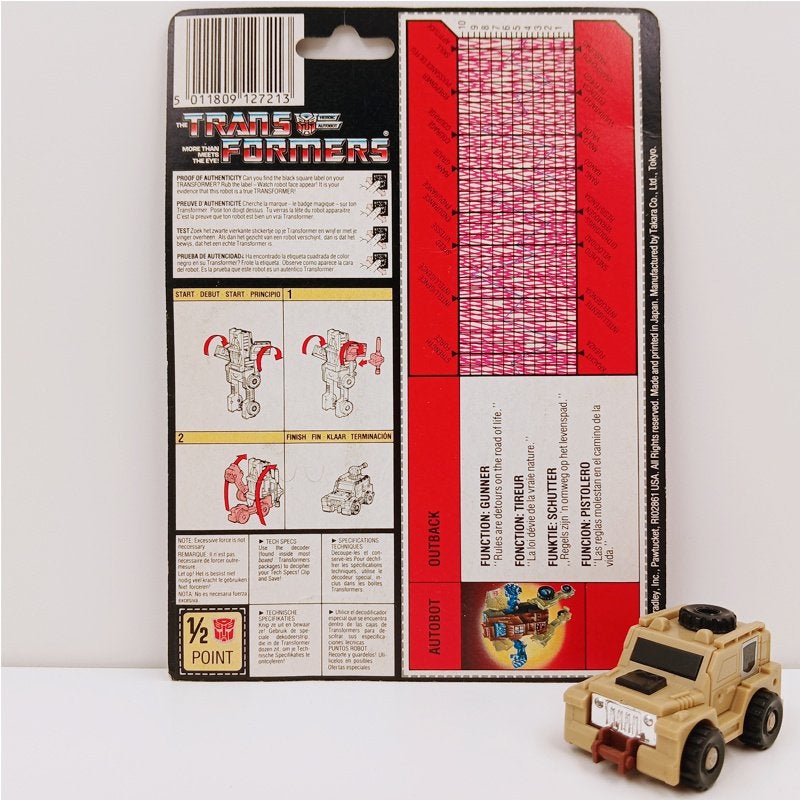 Transformers G1 Mini Outback Hasbro 1985, Verzamelen, Transformers, Zo goed als nieuw, G1, Ophalen of Verzenden