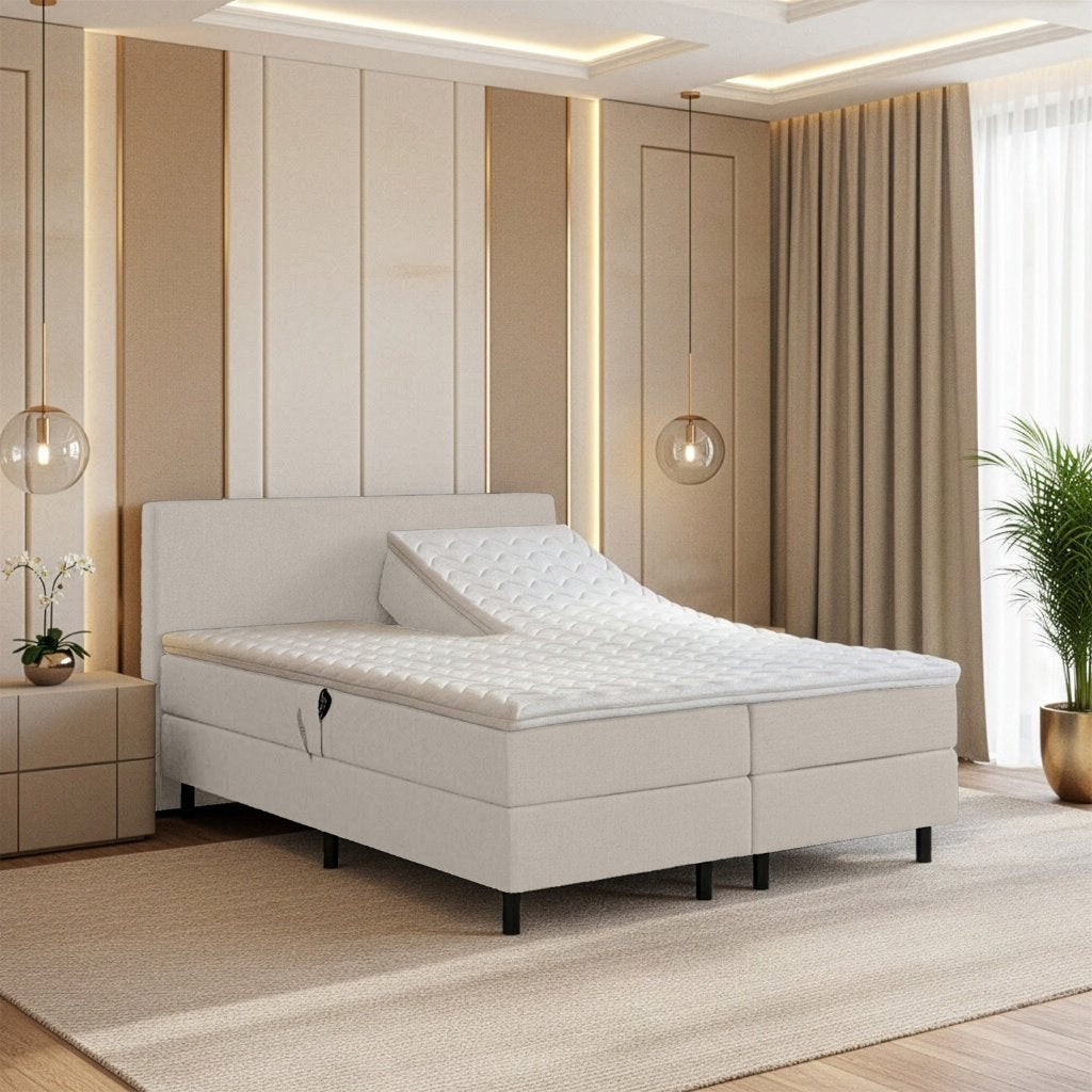 RETOURDEAL Elektrische boxspring BASIC | 180 x 200 Beige