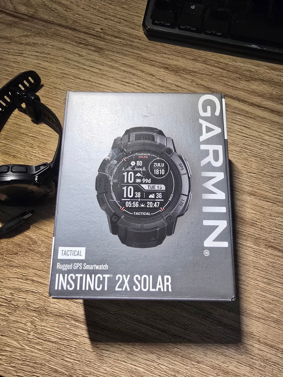 Garmin Instinct 2X Solar Tactical Edition Smartwatch, Zwart, Garmin, Ophalen of Verzenden, Zo goed als nieuw