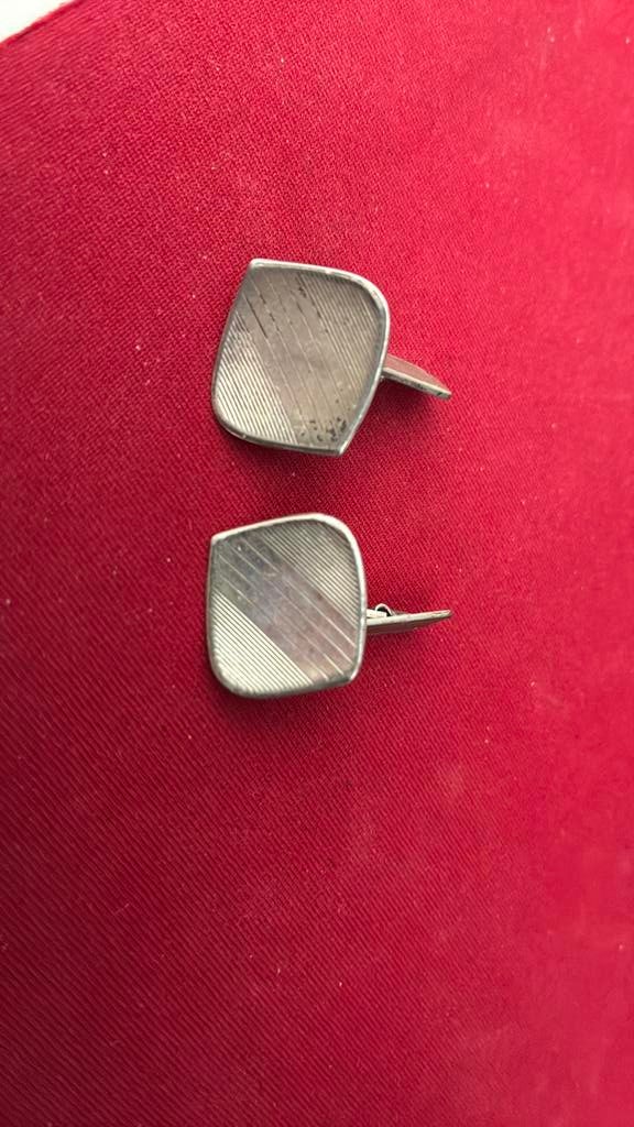 835 zilver gekeurde manchetknopen, Ophalen of Verzenden, Gebruikt, Zilver