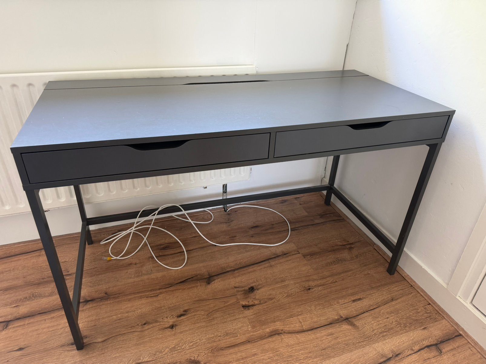 Ikea Alex Bureau grijs, Ophalen, Gebruikt, 132 cm, Kabelgoot