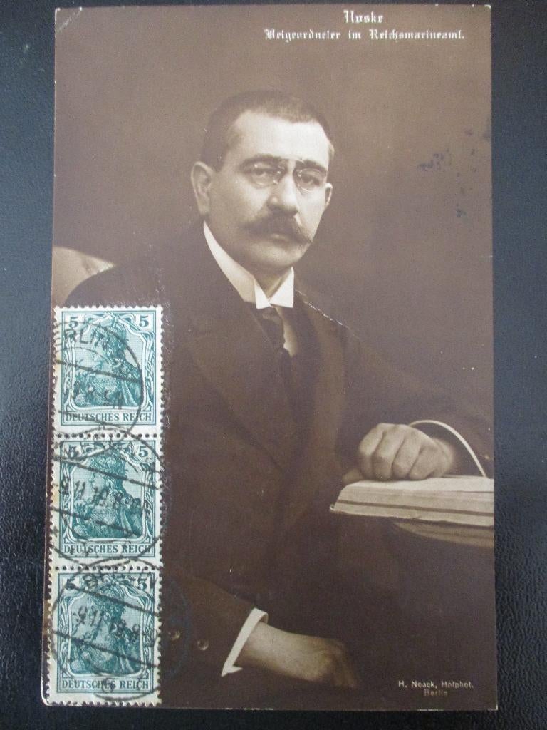 Feldpostkaart (latere) Reichswehrminister Noske 1918, Verzenden, Landmacht, Duitsland, Foto of Poster