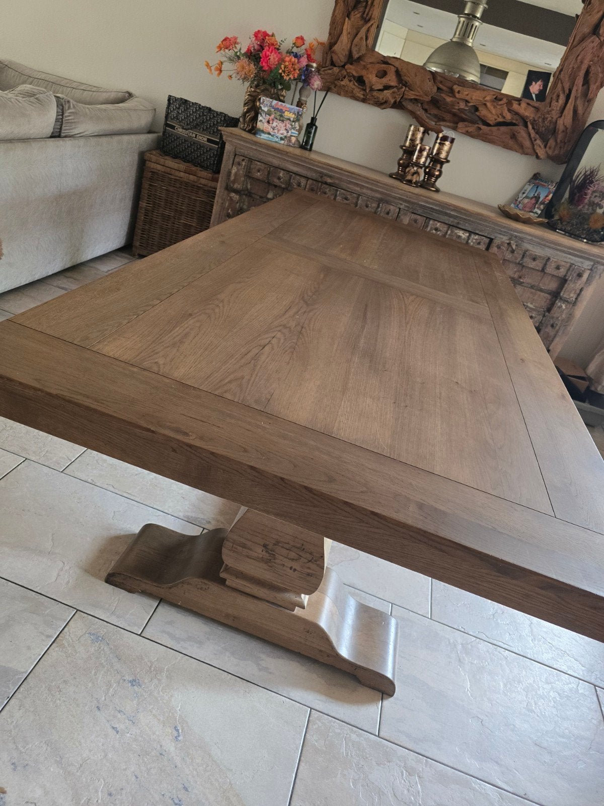Kloostertafel van Rofra Meubel - 2.40x1.08m, Huis en Inrichting, Gebruikt, 100 tot 150 cm, 200 cm of meer, Ophalen of Verzenden