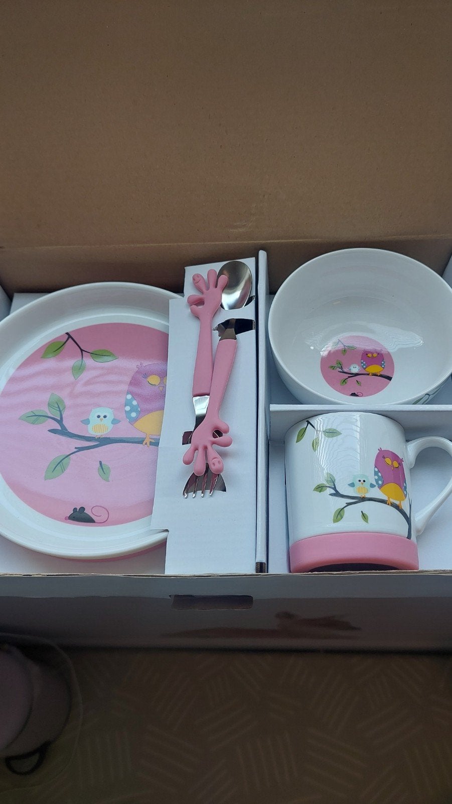 Porland Style Kinder Servies Set - Uilen Design, Ophalen of Verzenden, Nieuw