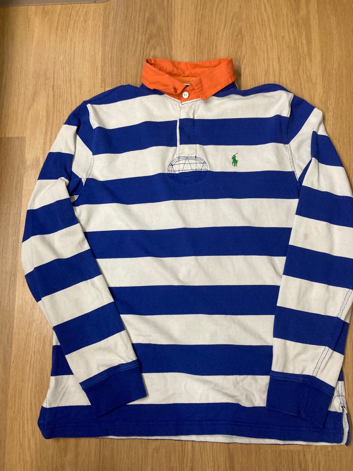 Polo Ralph Lauren Rugby Shirt Long Sleeve - L - Blue - White, Blauw, Ophalen of Verzenden, Zo goed als nieuw, RALPH LAUREN
