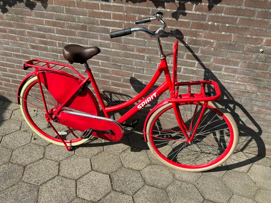 Spirit omafiets 28 inch met terugtraprem en bagagerek, 50 tot 53 cm, Ophalen, Zo goed als nieuw, Terugtraprem