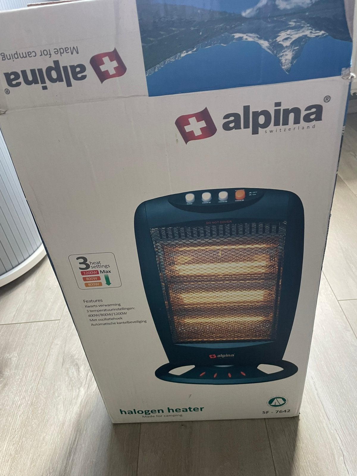 Alpiina halogeen verwarming, Elektrisch, Draaibaar, Vloer, Ophalen of Verzenden