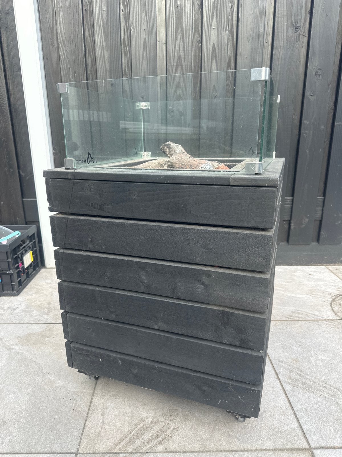 Vuurtafel met wielen - Livin' Flame, Tuin en Terras, Ophalen, Gebruikt