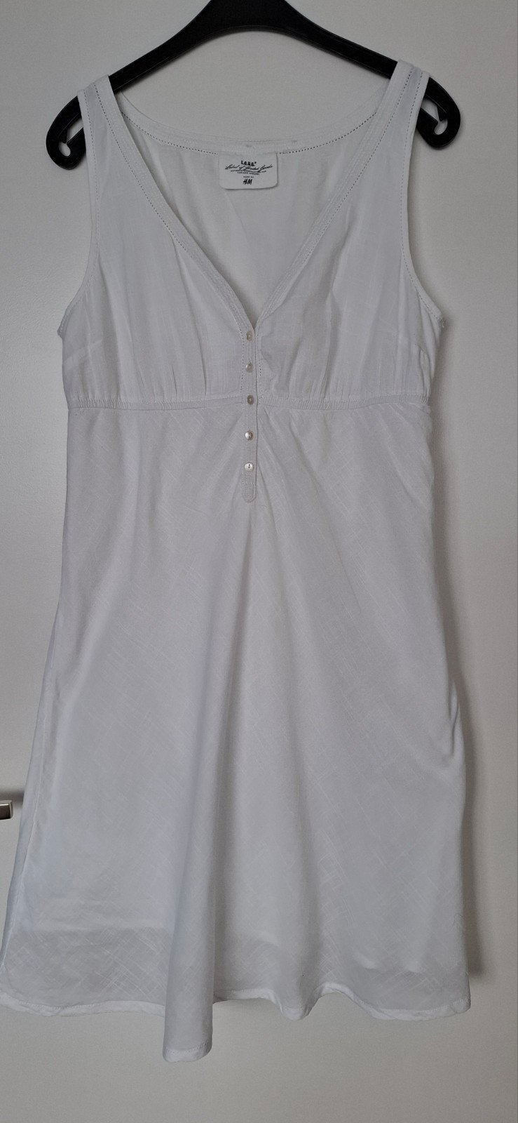 Wit zomerjurkje H&M, maat M, H&M, Wit, Gedragen, Boven de knie