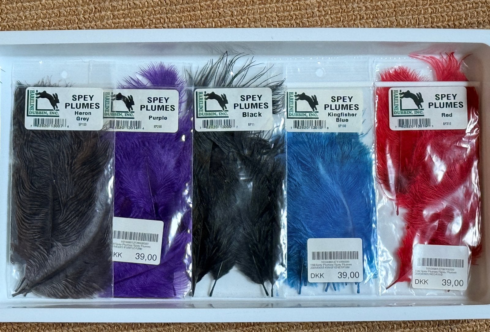 5 zakjes Spey plumes, Ophalen of Verzenden, Zo goed als nieuw, Overige typen