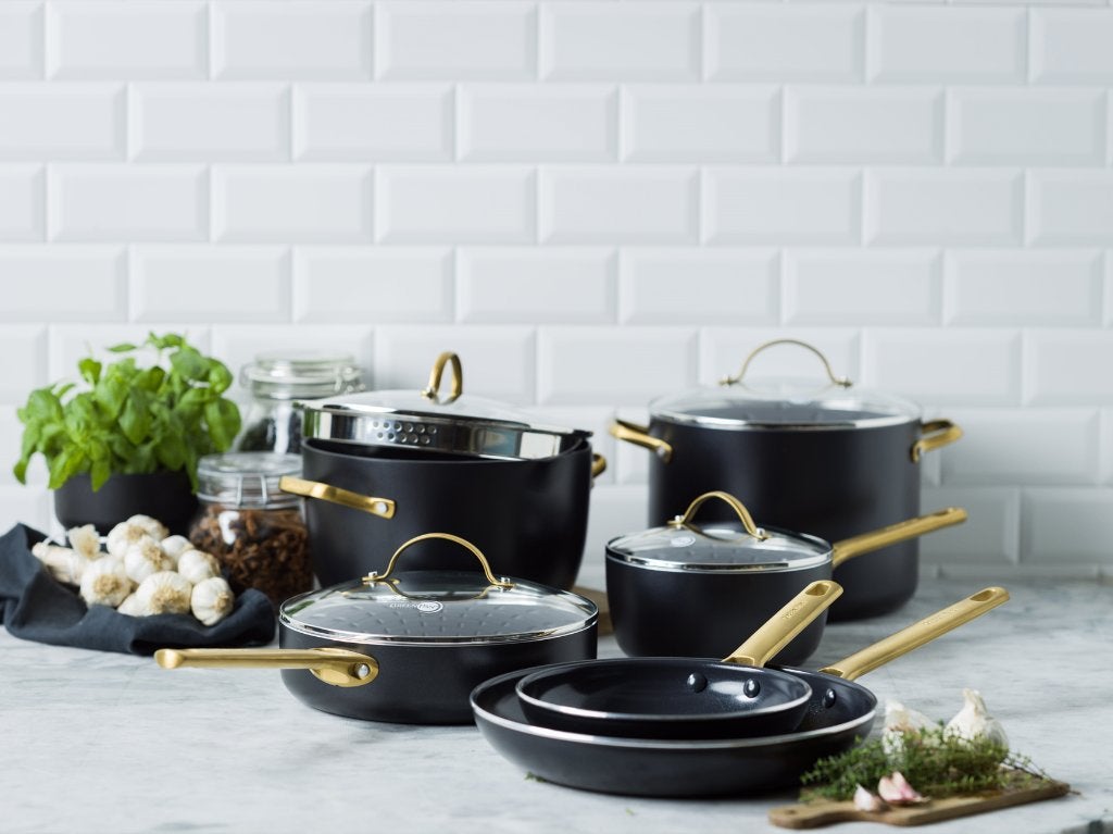 Pannenset Greenpan Padova Black 10 delig PFAS vrij, Verzenden, Pannenset, GreenPan, Met handvatten