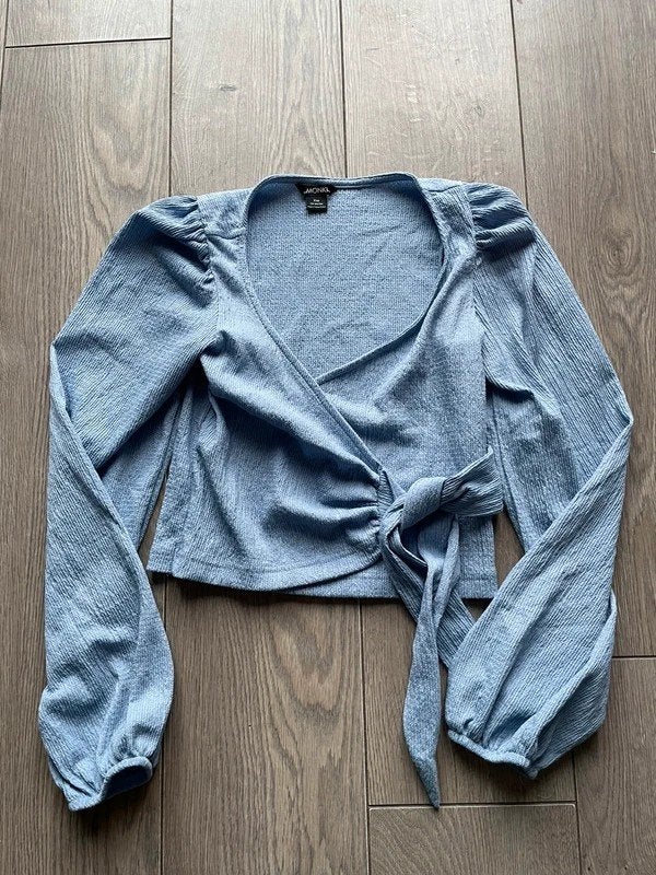 Blauwe knoop top xxs monki, Kleding | Dames, Blauw, Ophalen of Verzenden, Zo goed als nieuw, Zonder mouw